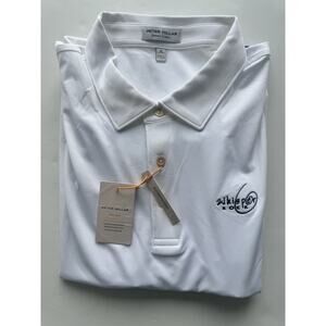 Peter Millar Crown Crafted Men's XL Golf Polo Shirt White Tailored Fit SS